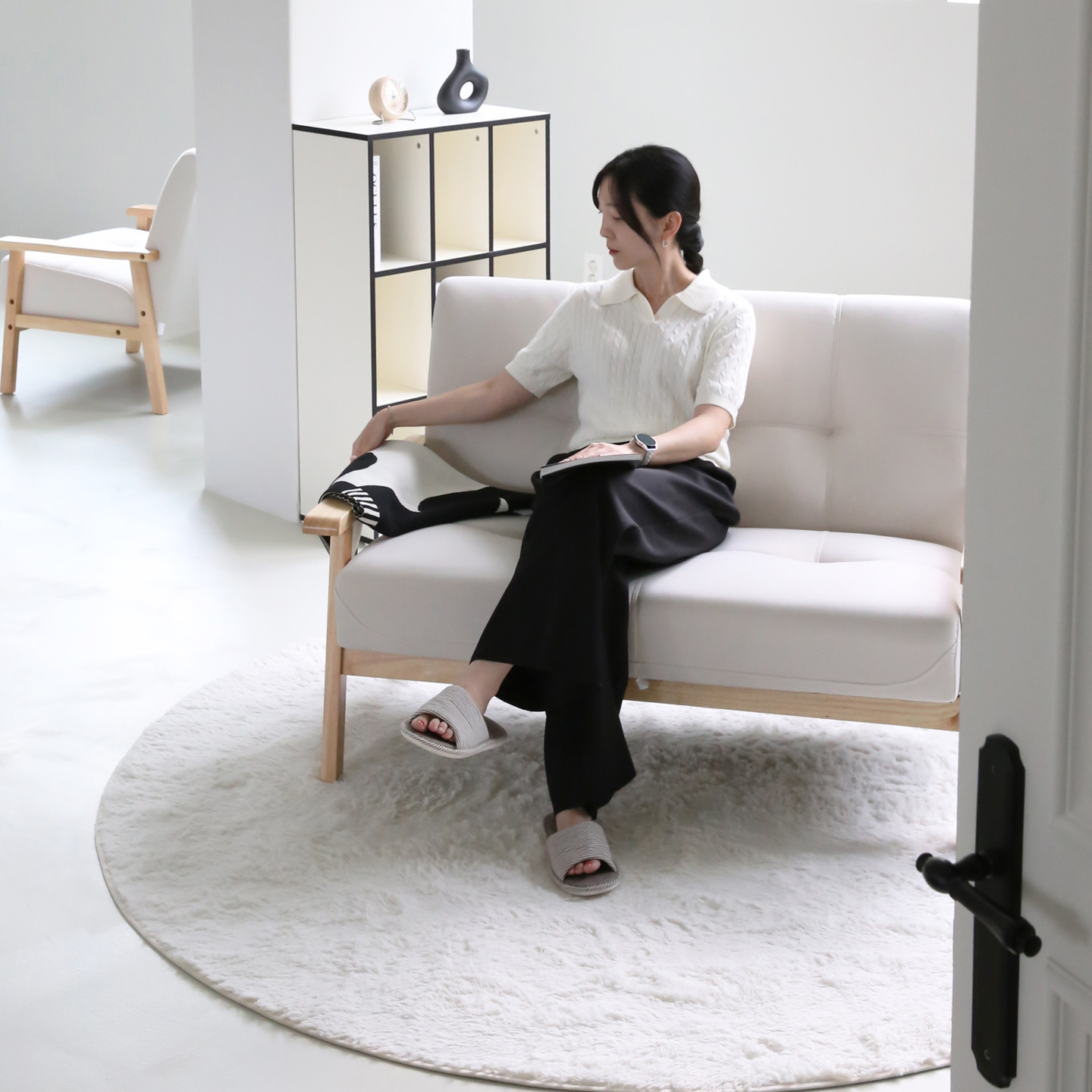 비알프렌드 덴버 원목쇼파 생활방수 조야 1인 패브릭소파