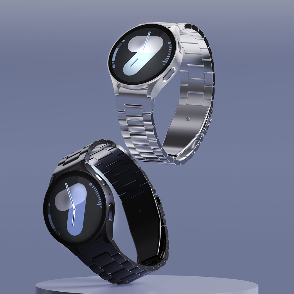 갤럭시워치7 메탈 스트랩 + 풀커버 케이스 SET 갤럭시워치7, 44mm, 블랙 - 상세 이미지 5