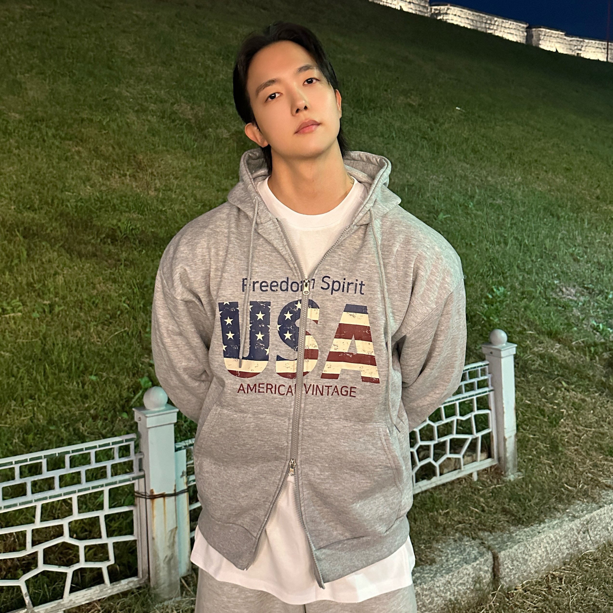 성조기 후드집업 USA 기모후드집업 - 상품 이미지