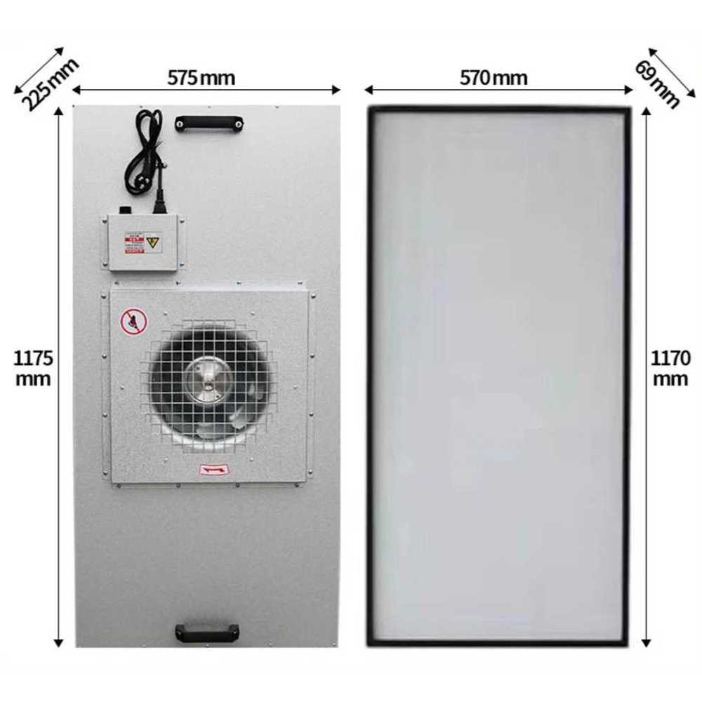 클린룸 FFU 공기청정기 고성능 미세먼지 정화 장비 플라스틱 575x575mm - 상세 이미지 2