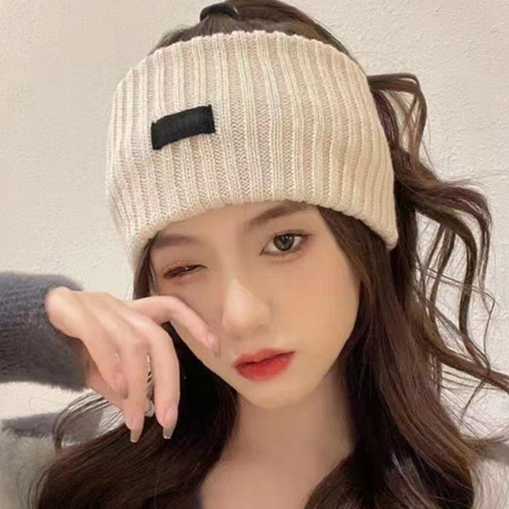 박대표마켓 넓은 두꺼운 골지 니트 헤어밴드 남녀공용 터번 반다나 이어워머 - 상품 이미지