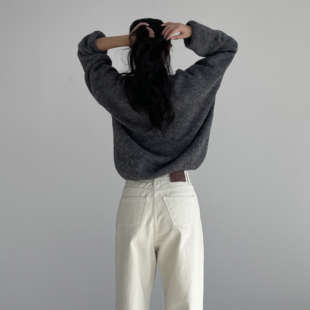 기모바지 여성 가을 겨울 도톰한 면 코튼 하이웨스트 스트레이트 일자 크림색 블랙 피치온팬츠 - 상세 이미지 3