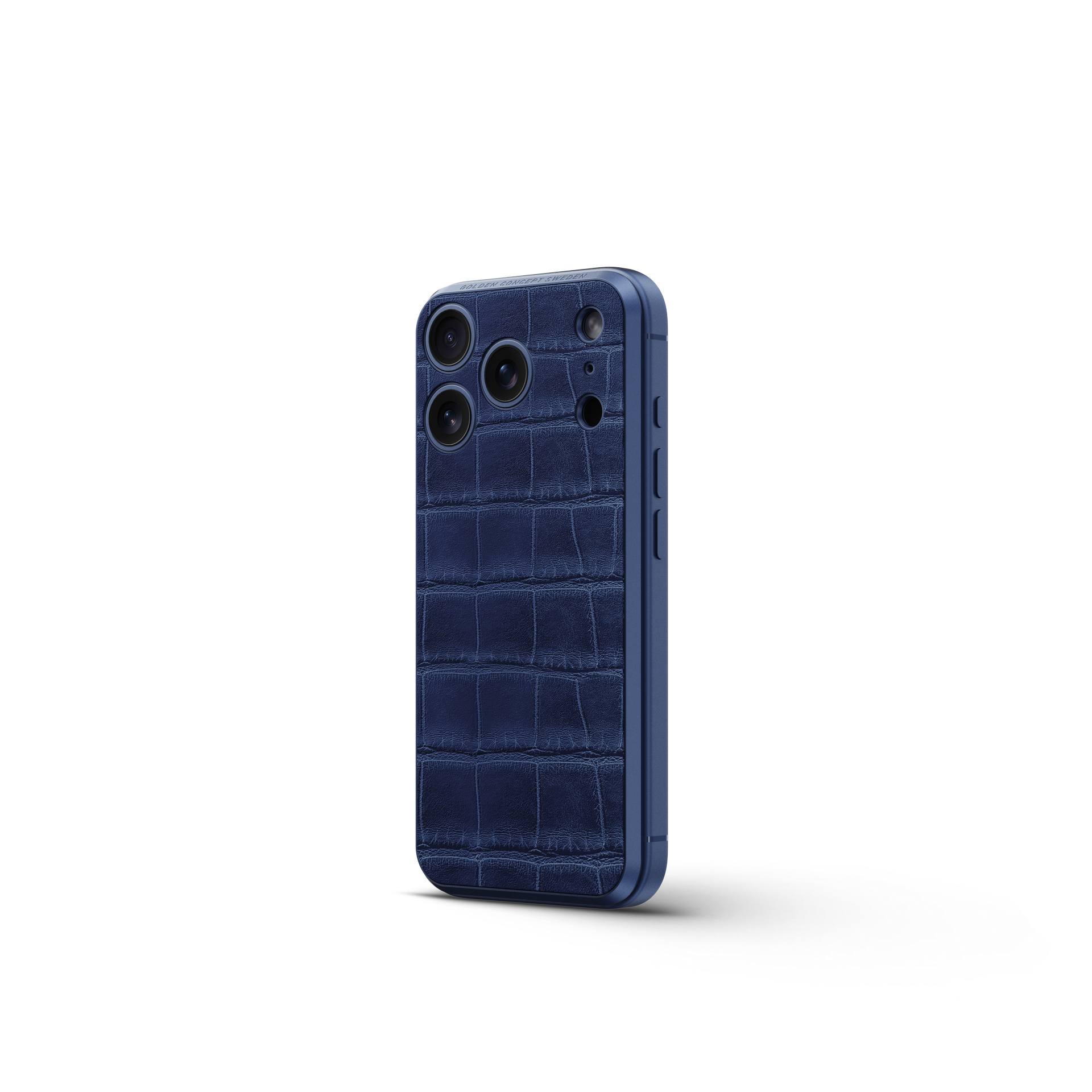 골든컨셉 아이폰17 케이스 - Magnetic Shield - Croco Embossed - Midnight Blue - 메인 이미지