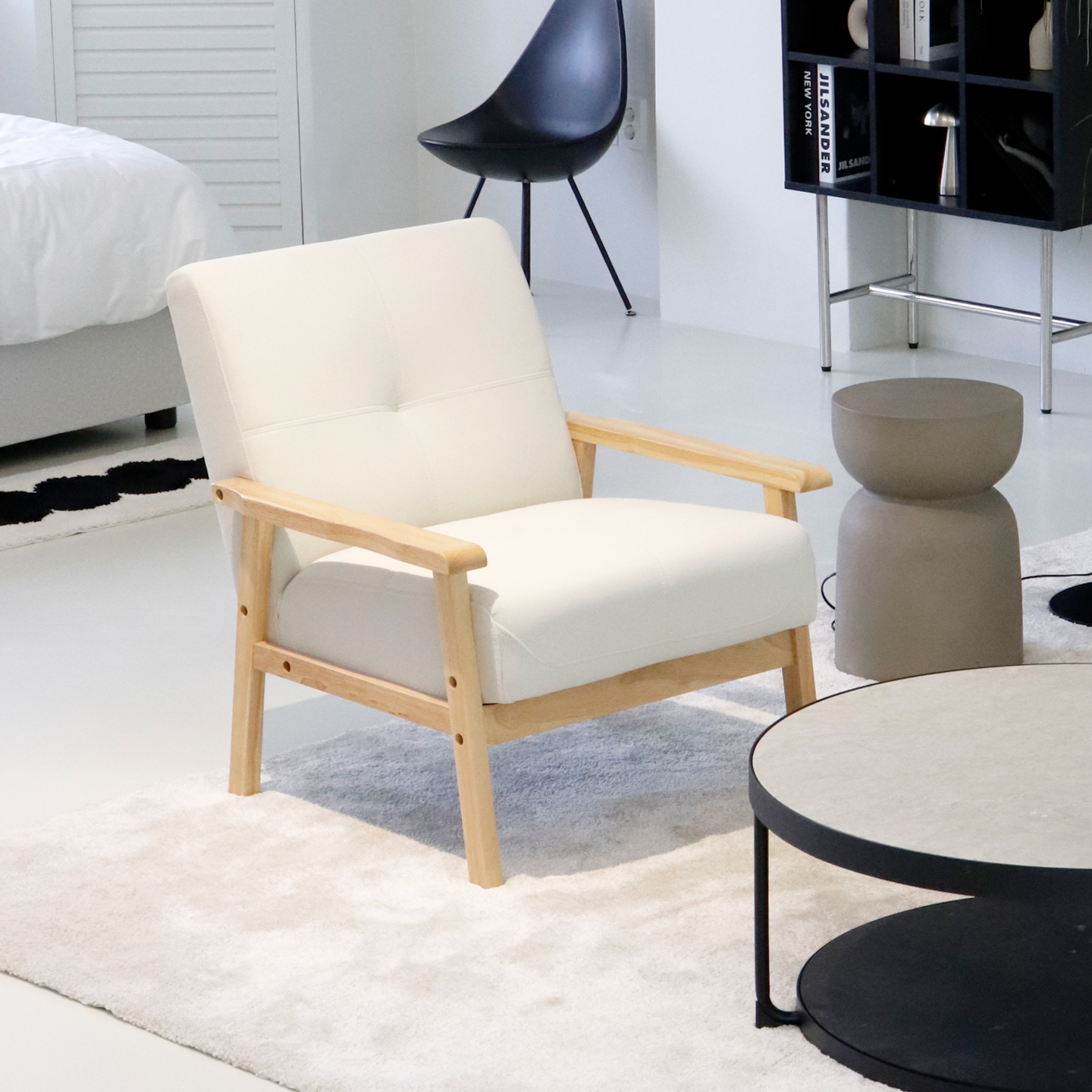 비알프렌드 덴버 원목쇼파 생활방수 조야 1인 패브릭소파