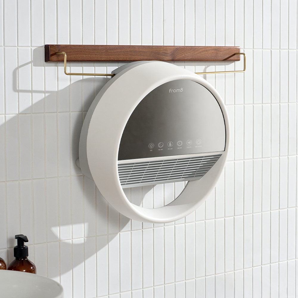 프롬비 따뜻샤워 거울 LED 욕실온풍기 PTC 화장실 난방기 FF255 화이트그레이