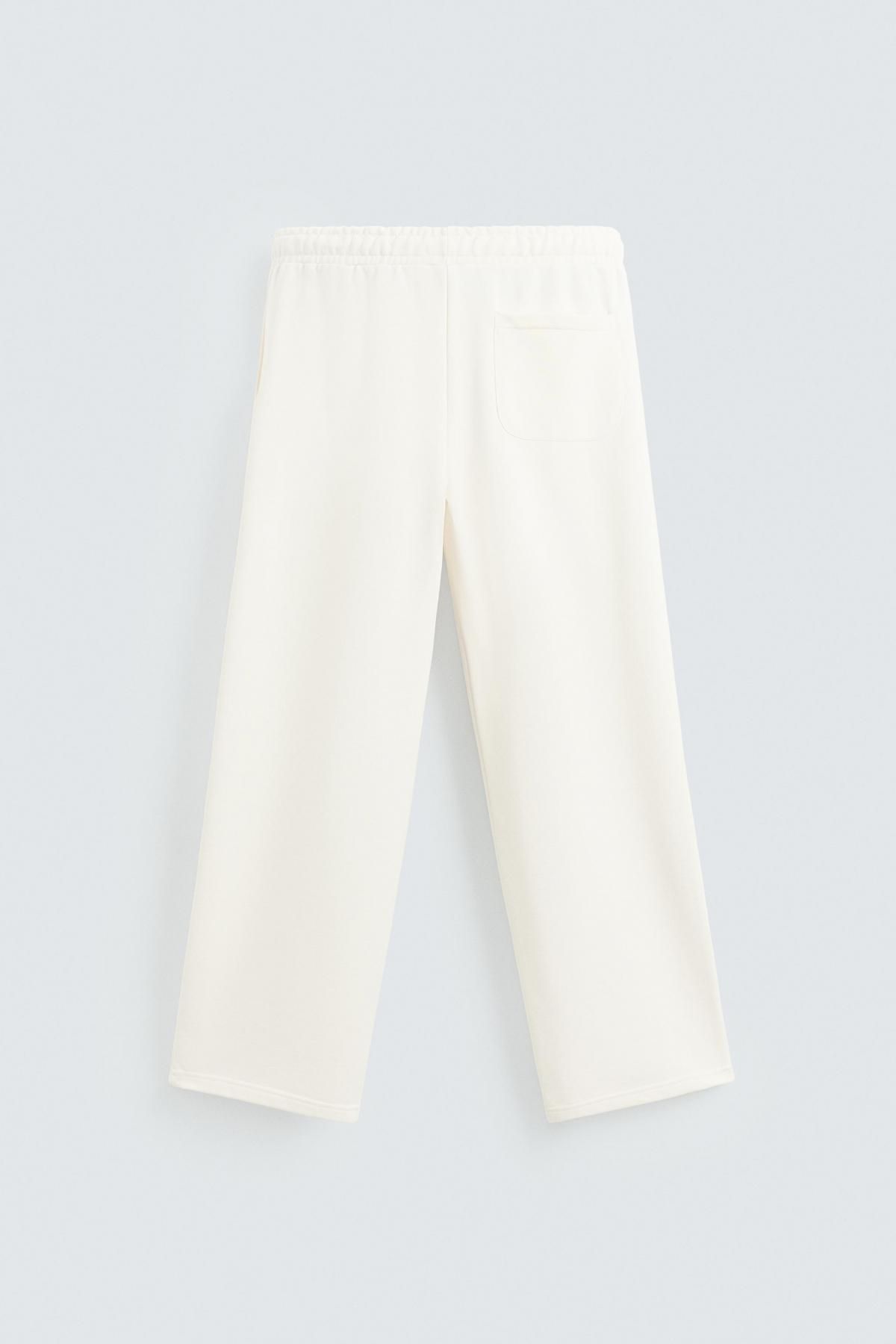 자라 코튼 오버핏 와이드 조거 팬츠 0761/440 OYSTER-WHITE 이미지 7