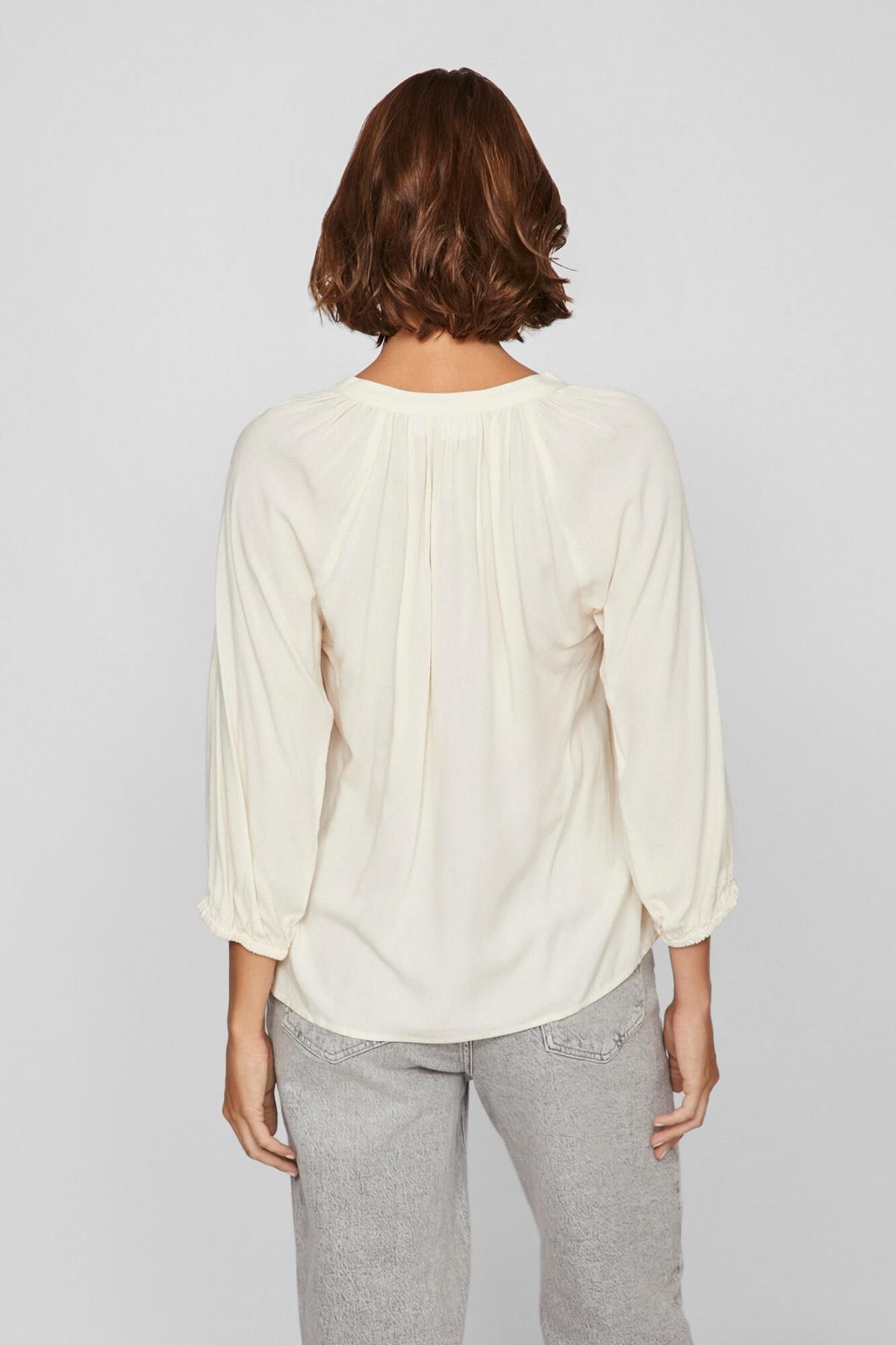 빌라 소프트 브이넥 마오카라 7부 블라우스 4318405 GRIS - 상세 이미지 5