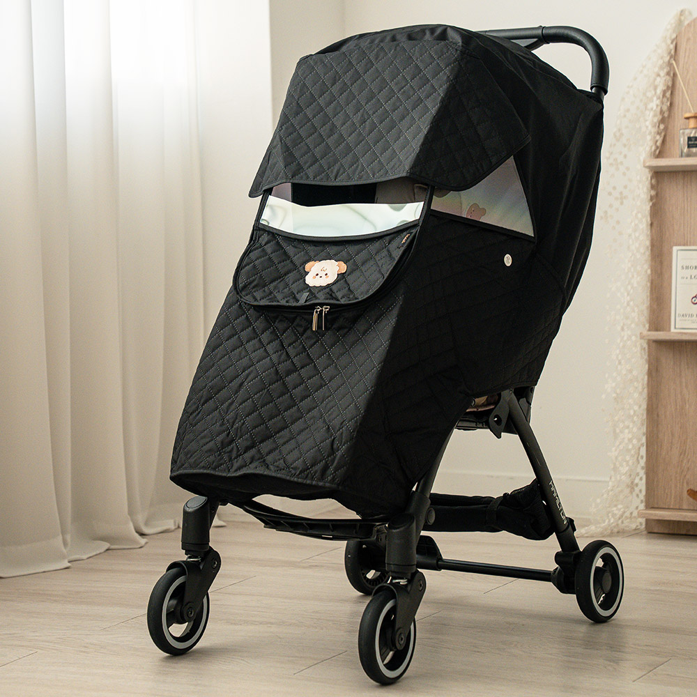 마롤로뜨 유모차 방한커버 겨울 덮개 햇빛가리개 블랙 방수 범용 양양이