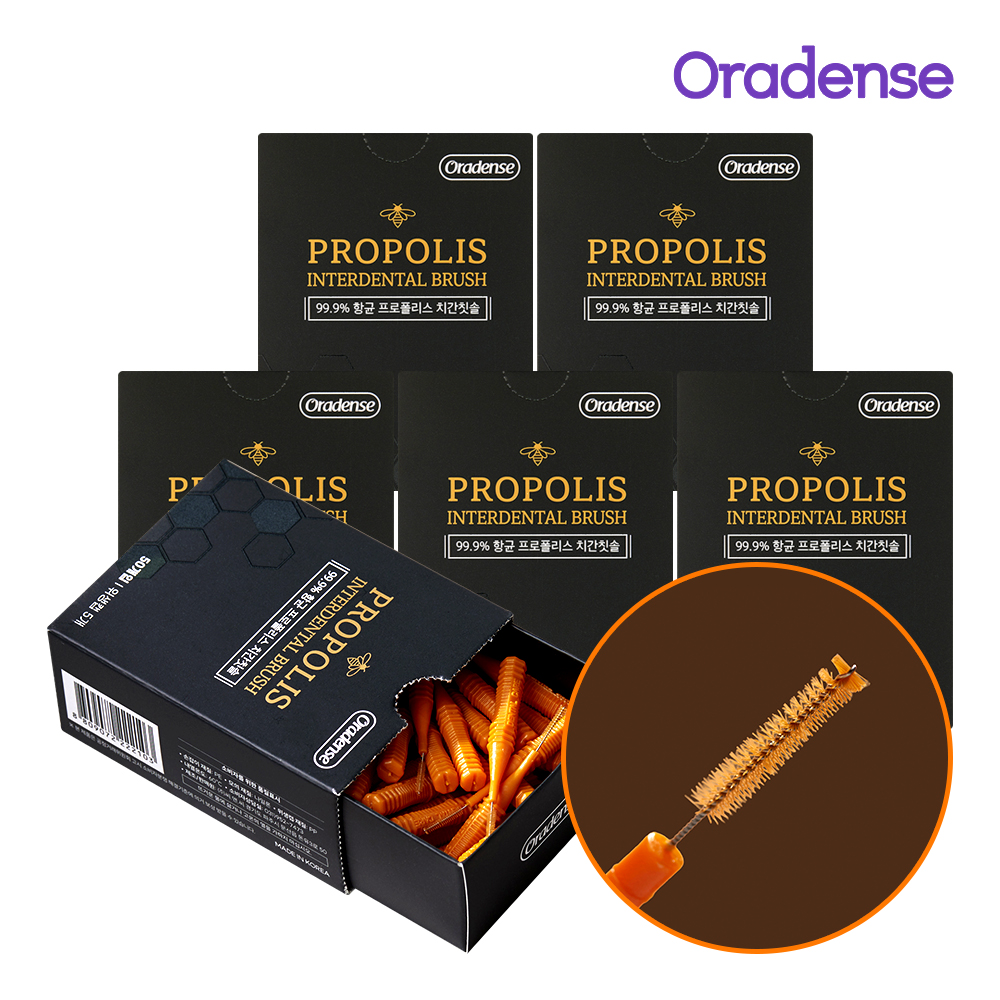 오라덴스 프로폴리스 치간 칫솔 사이즈 SSSS 솔 치솔 치과 치실 일회용 I형, 50개입, 6개