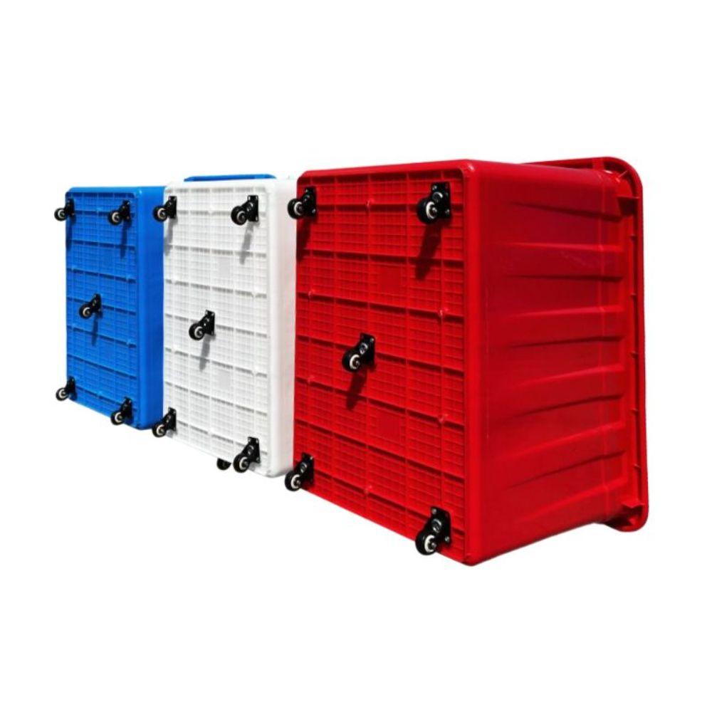 김장 배추 이동식 트롤리 대용량 사각형 박스 용기 플라스틱 PE 90L 670x450x355mm 뚜껑O 저소음 바퀴 케이스 - 상세 이미지 2