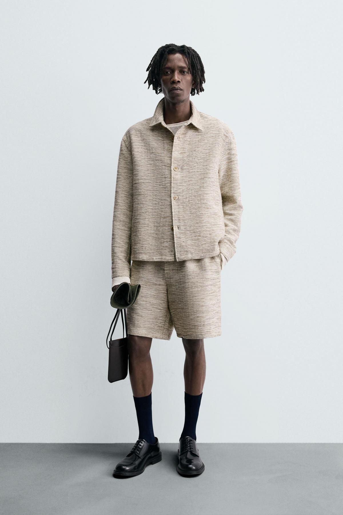 자라 콘트라스트 텍스처 오버핏 오버셔츠 6861/637 ECRU / BEIGE - 상세 이미지 2