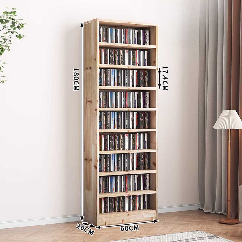 공간절약 슬림형 DVD 선반 다용도 수납 인테리어용 원목 + 180x40x20cm(9단) - 상세 이미지 5