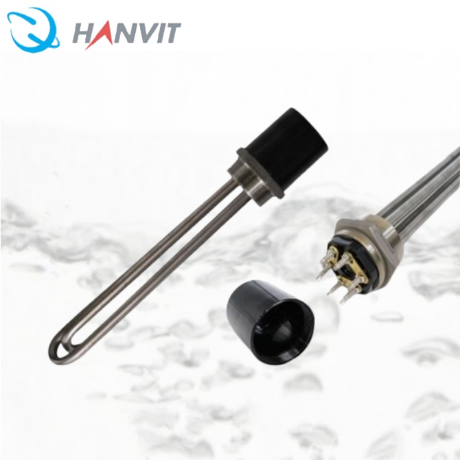 식당 온수히터봉 3Kw 서스후렌지 투입히터 2인치 300mm 220V - 상품 이미지