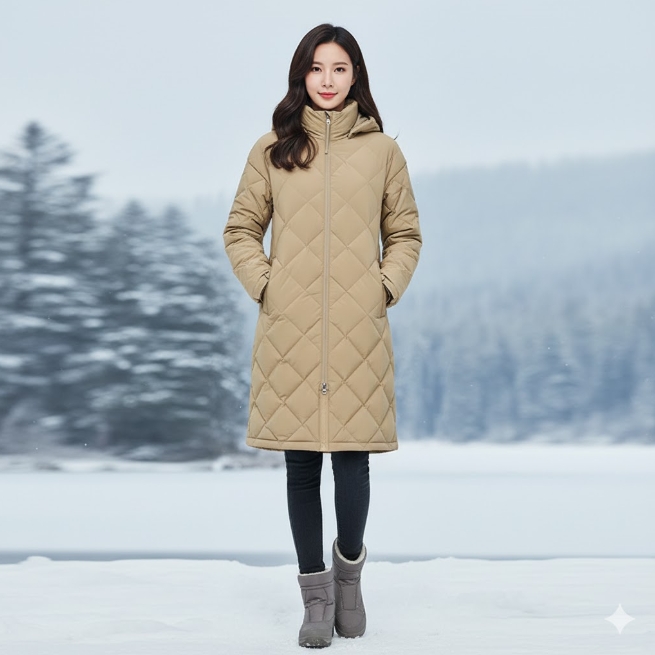 블랙야크 여자 겨울 방풍 보온 아웃도어 덕다운 퀼팅 패딩점퍼 - 상세 이미지 3