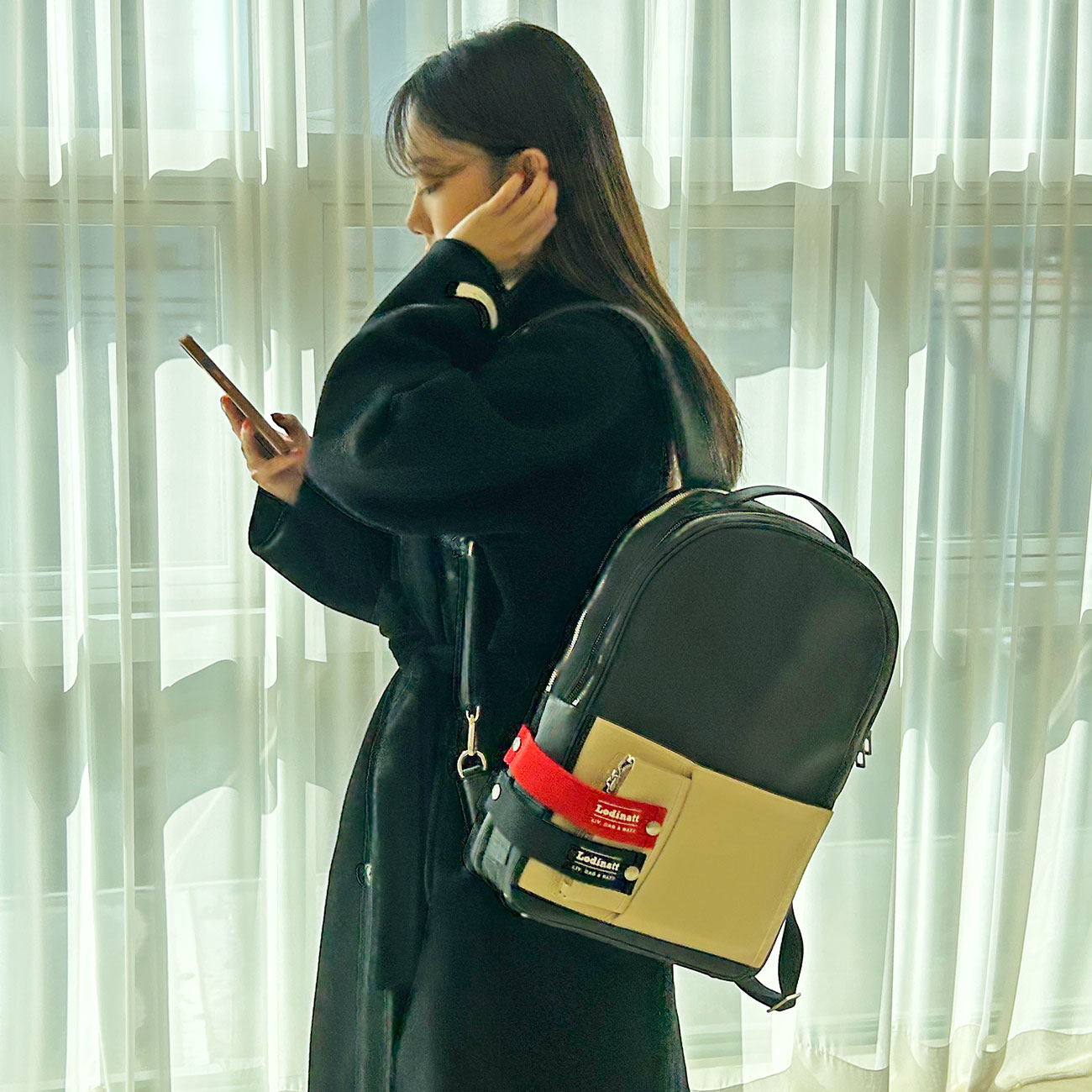 로디나트 클러치 백팩 크림, 직장인 대학생 3웨이 노트북 비즈니스 멀티백