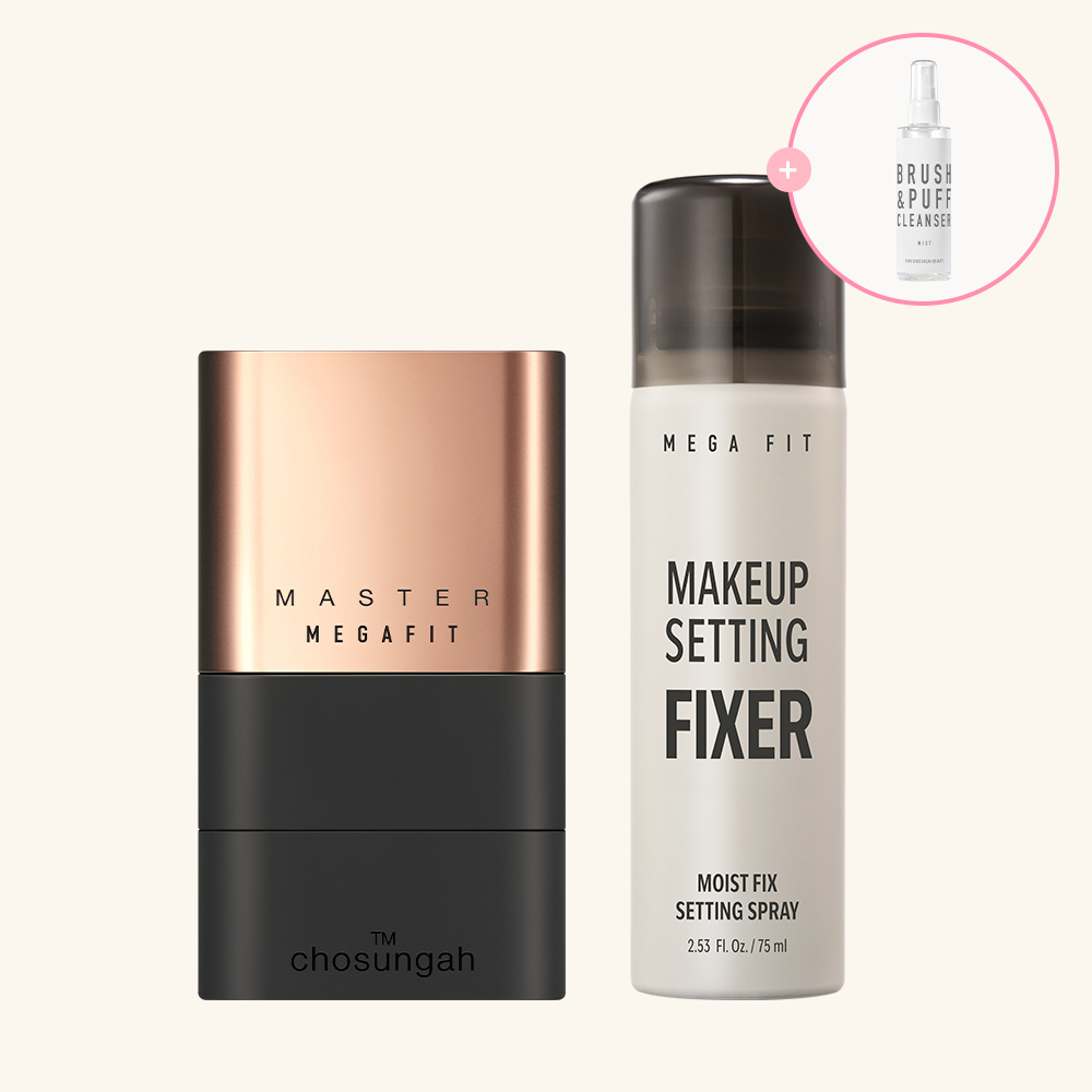 [브러쉬클렌저증정] 조성아 메가핏 세트 (메가핏 스틱 파운데이션 & 메가핏 메이크업 픽서) - 상품 이미지