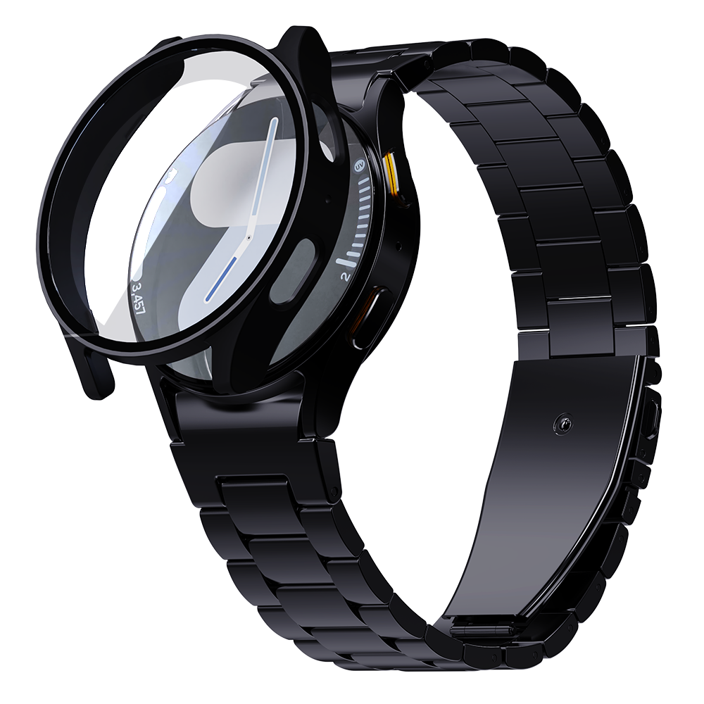 갤럭시워치7 메탈 스트랩 + 풀커버 케이스 SET 갤럭시워치7, 44mm, 실버 이미지 2