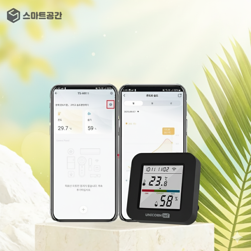 스마트공간 IoT LCD 냉난방제어기 - 26년형 원격 에어컨 제어기 온습도 통합 리모컨 이미지 6