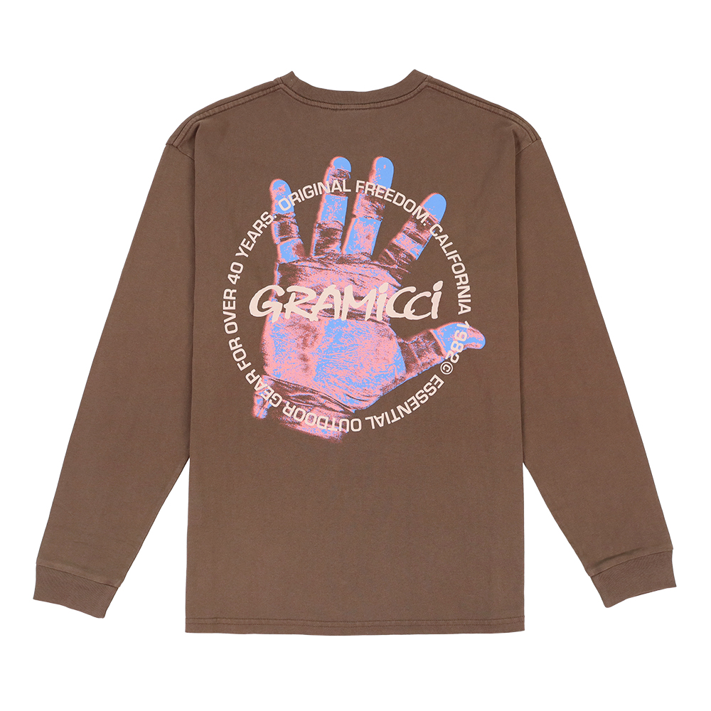 그라미치 Climbers Hand 롱슬리브 티셔츠 G4FU-T105 PIGMENT BROWN - 상세 이미지 2