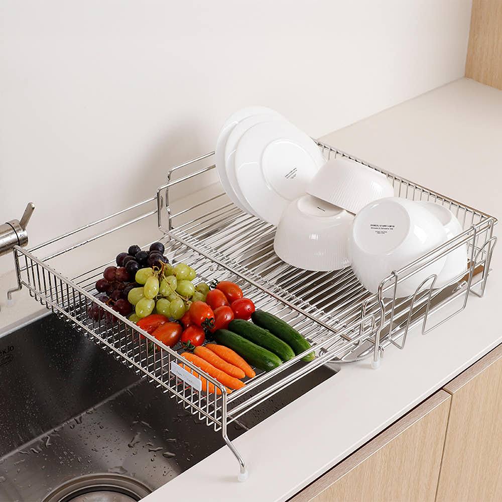 스텐팩토리 확장형 올스텐 304 루벨로 식기건조대 1단 제품 이미지