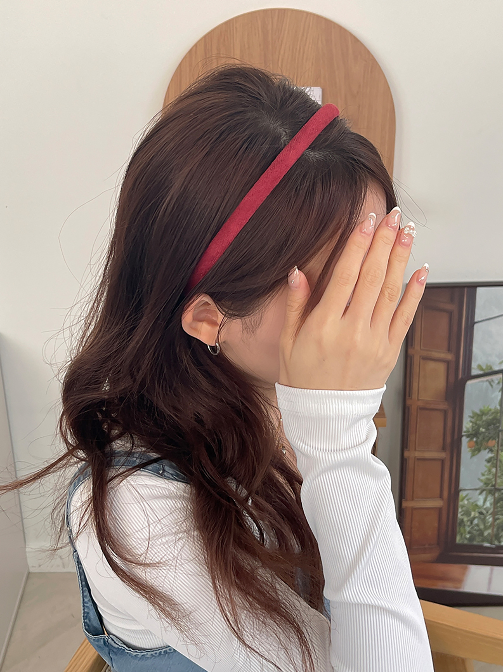 스웨이드얇은머리띠 헤어밴드 얇은헤어밴드 귀안아픈머리띠 패션 헤어악세사리 - 상세 이미지 3