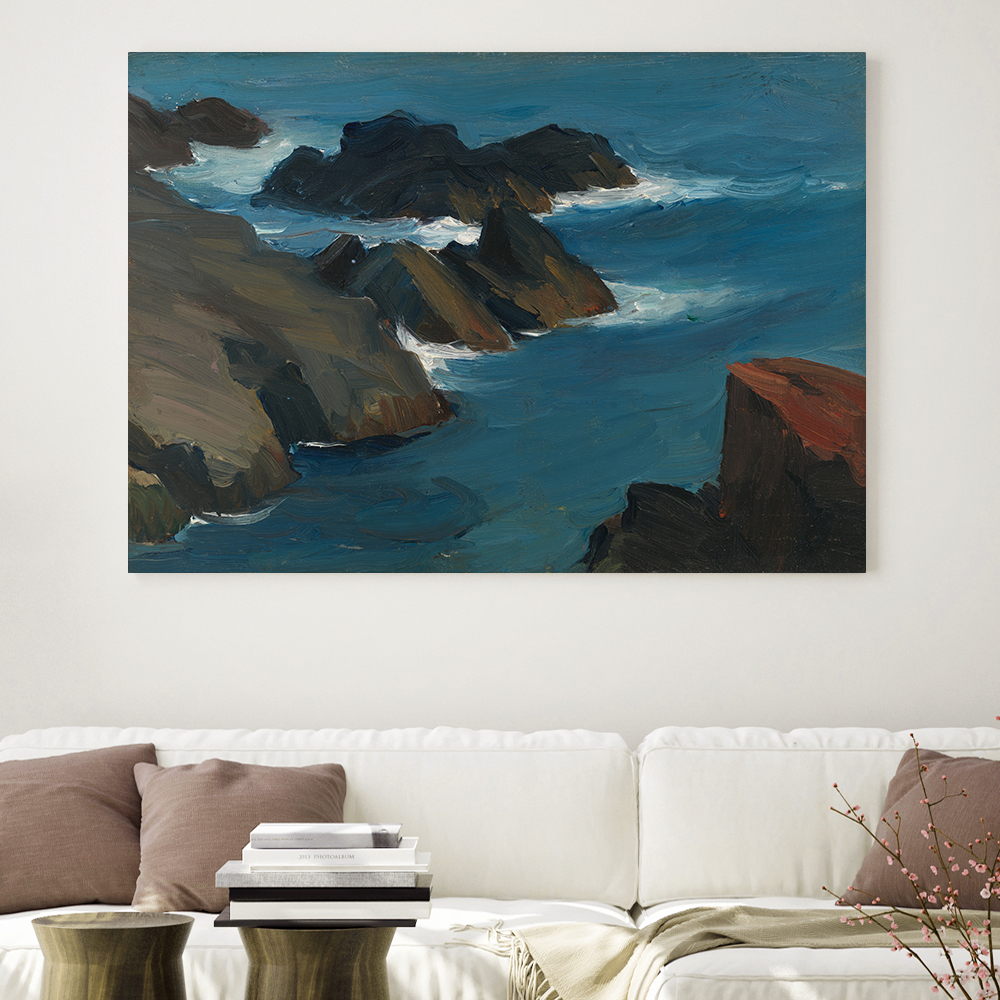 에드워드 호퍼 인테리어 그림 액자 포스터 명화 Rocky Sea Shore 1919 - 상품 이미지