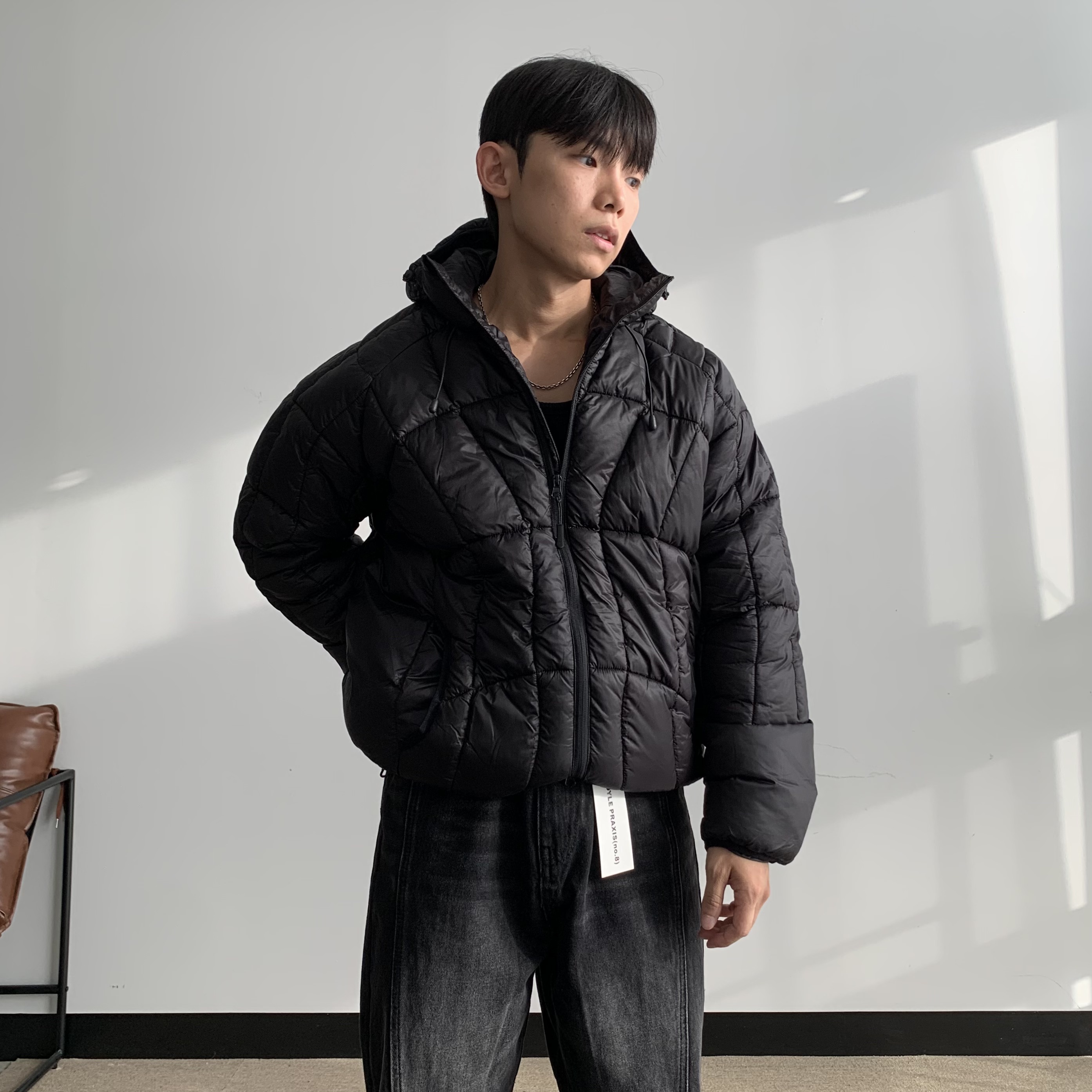 남자경량패딩 유광패딩 남성간절기점퍼 - 상세 이미지 5