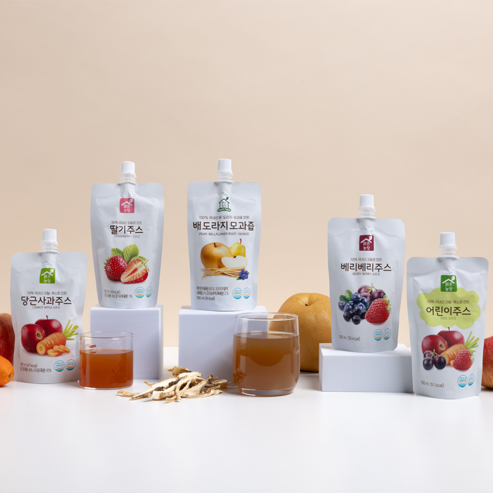 맑은농장 어린이 주스 100ml x 10개입 아기음료 4종 아이간식 - 상품 이미지