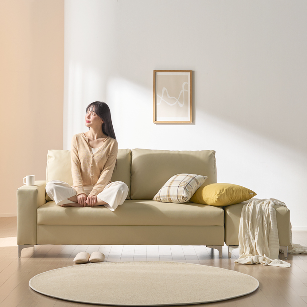 [서광퍼니처] 젠 가죽3인용 air라텍스 한팔 양팔형 소파