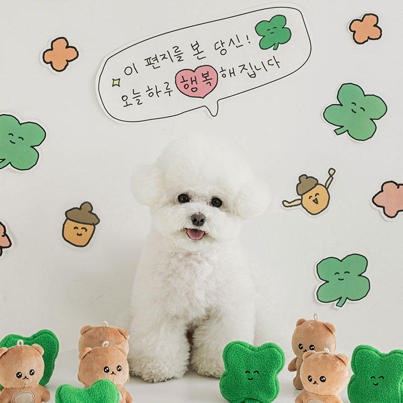 바잇미X최고심 클로버 행운다람쥐 인형 키링 장난감 (노즈워크)