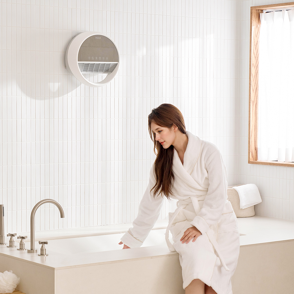 프롬비 따뜻샤워 거울 LED 욕실온풍기 PTC 화장실 난방기 FF255 화이트그레이