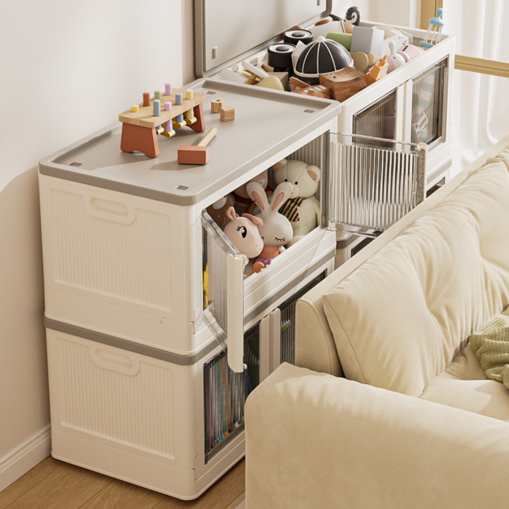 양문형 적층 리빙박스 팬트리 플라스틱 옷정리함 소형 옷장 수납 정리함