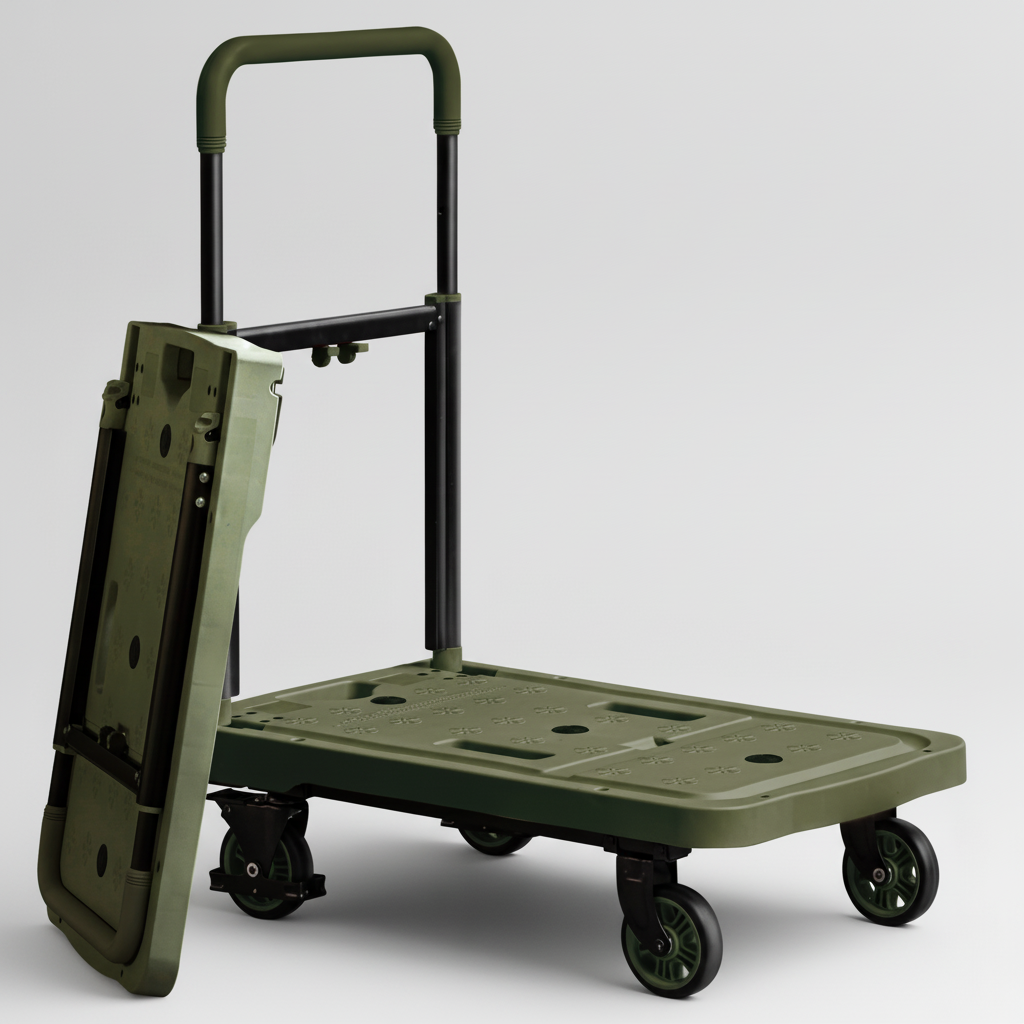 로티홈시스 접이식 카트 쇼핑 마트 손수레 핸드 시장 4바퀴 L(대형), 카키