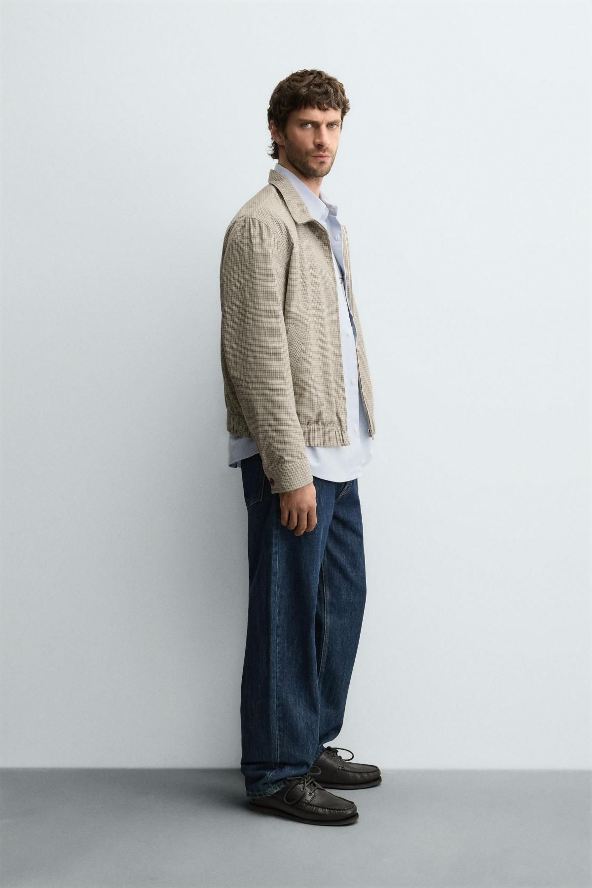 자라 테크니컬 체크 텍스처 라이트 집업 재킷 6454/181 BEIGE - 상세 이미지 5
