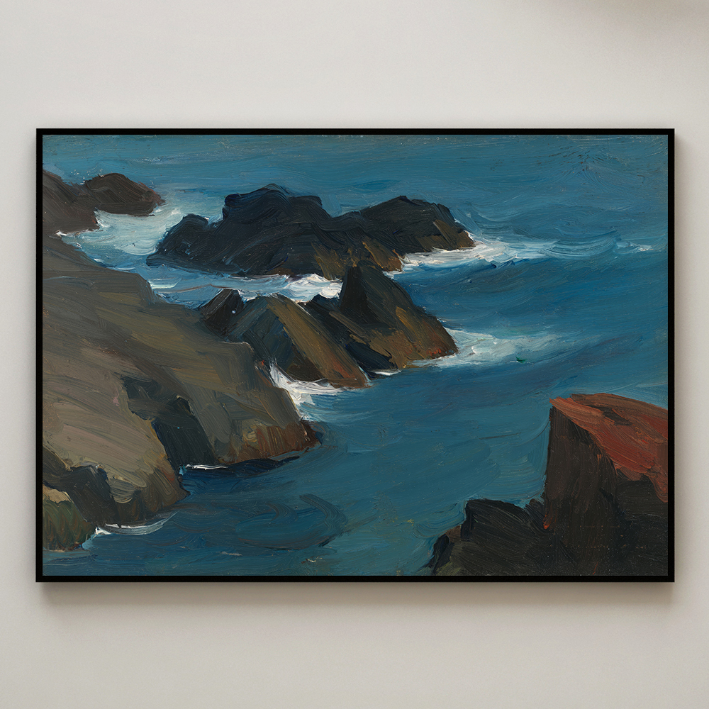 에드워드 호퍼 인테리어 그림 액자 포스터 명화 Rocky Sea Shore 1919 - 상세 이미지 4