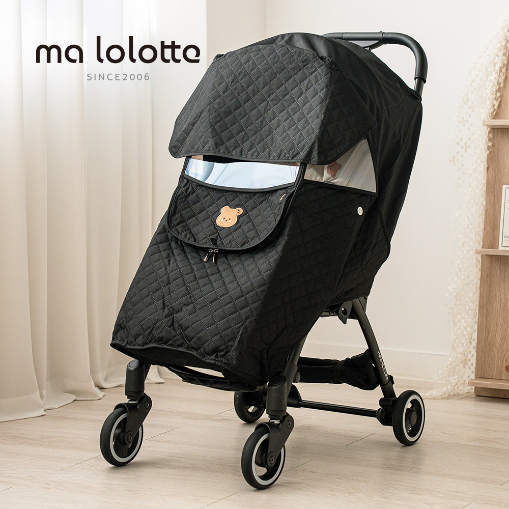 마롤로뜨 유모차 방한커버 방풍커버 겨울 덮개 햇빛가리개 블랙 방수 범용