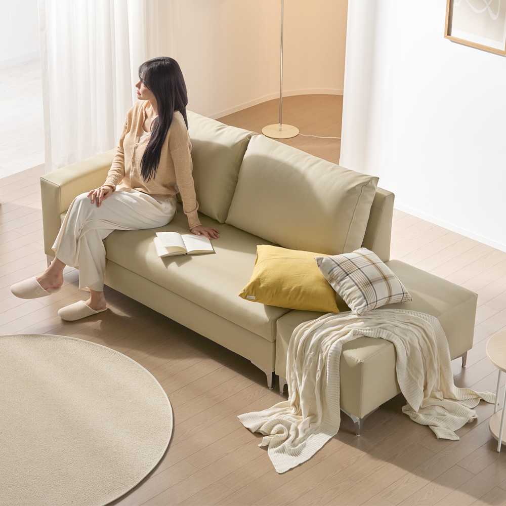 [서광퍼니처] 젠 가죽3인용 air라텍스 한팔 양팔형 소파