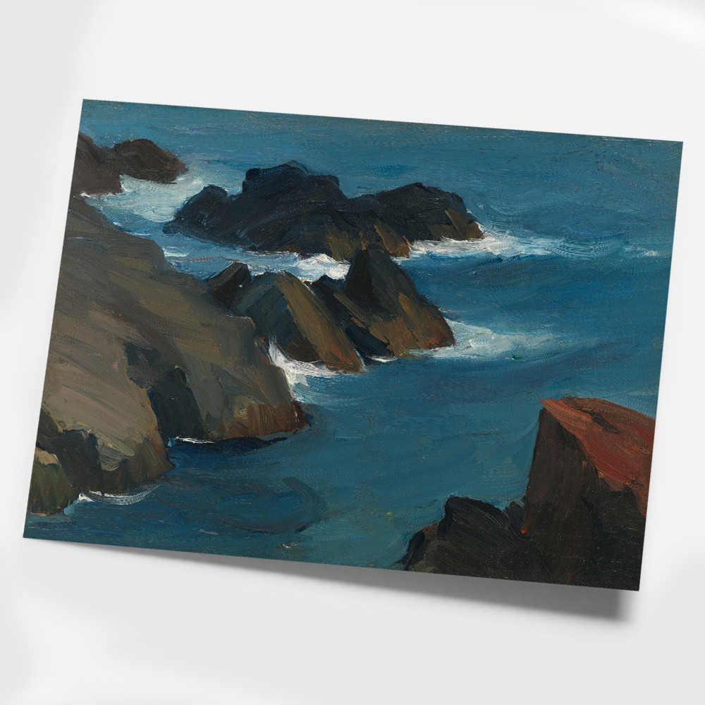 에드워드 호퍼 인테리어 그림 액자 포스터 명화 Rocky Sea Shore 1919 - 상세 이미지 3