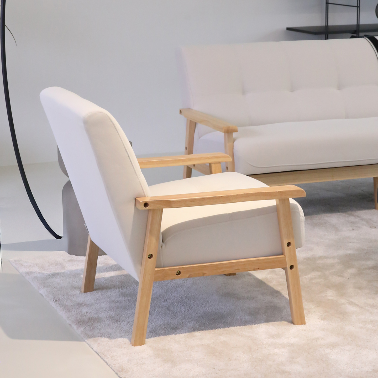 비알프렌드 덴버 원목쇼파 생활방수 조야 1인 패브릭소파