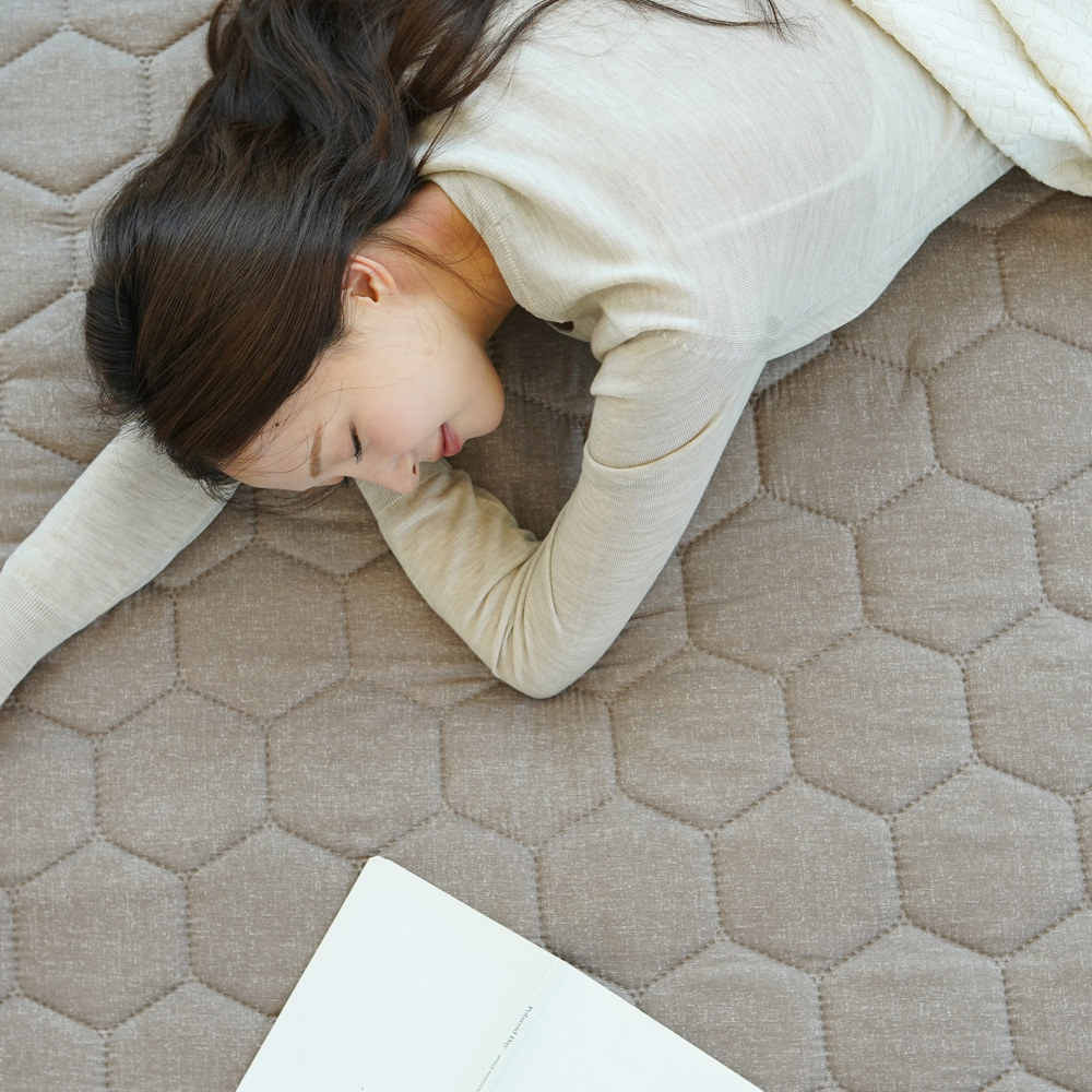 곰표한일 EMF 전기매트 IoT 카본 탄소매트 온열 전기요 네츄럴 베이지 미니싱글