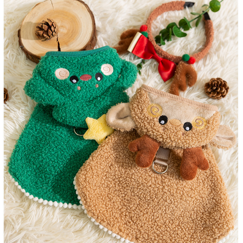 위드레오 강아지 크리스마스옷 소형견 중형견 강아지루돌프옷 순록 코스튬 애견망토