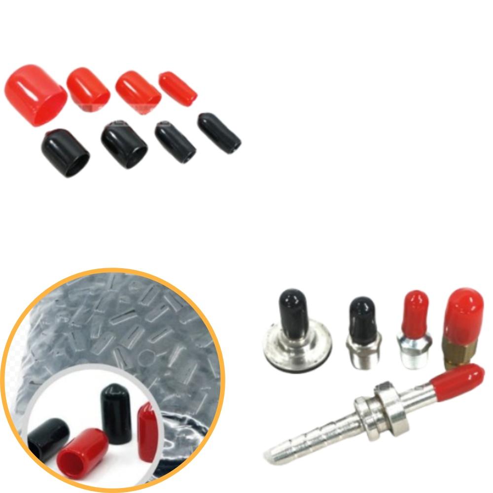 2.5mm 1000개 검정 연질 앤드 캡 마개 pvc 제품 보호 - 메인 이미지