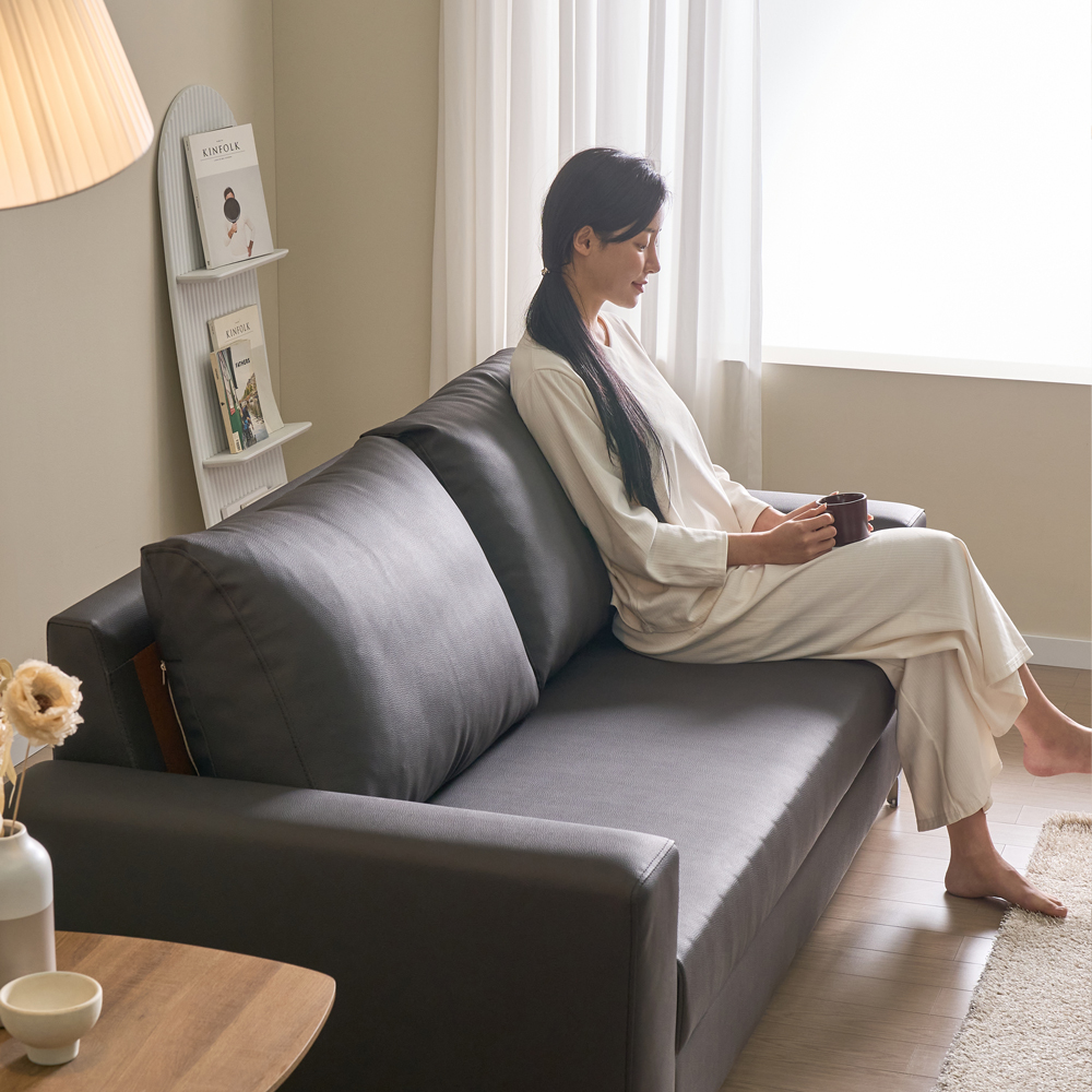 [서광퍼니처] 젠 가죽3인용 air라텍스 한팔 양팔형 소파