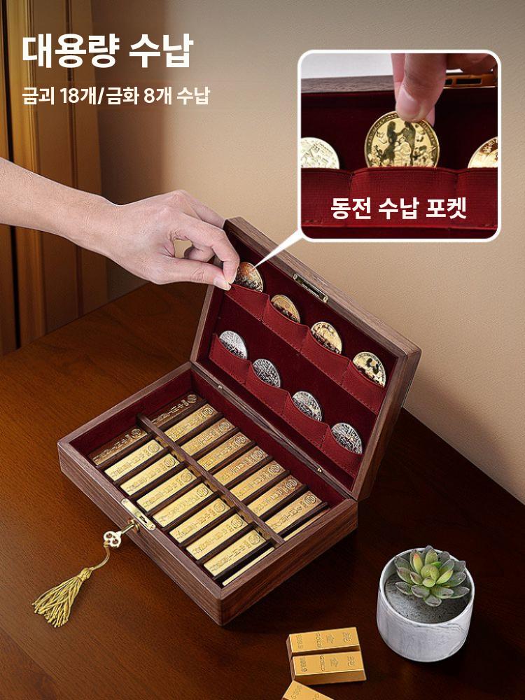 호두 원목 금괴 보관함 10g 20g 범용 금화 항산화제 특수 수집 상자 잠금 장치 금괴 보관함 조항 - FAS 등급 호두 - 상세 이미지 2