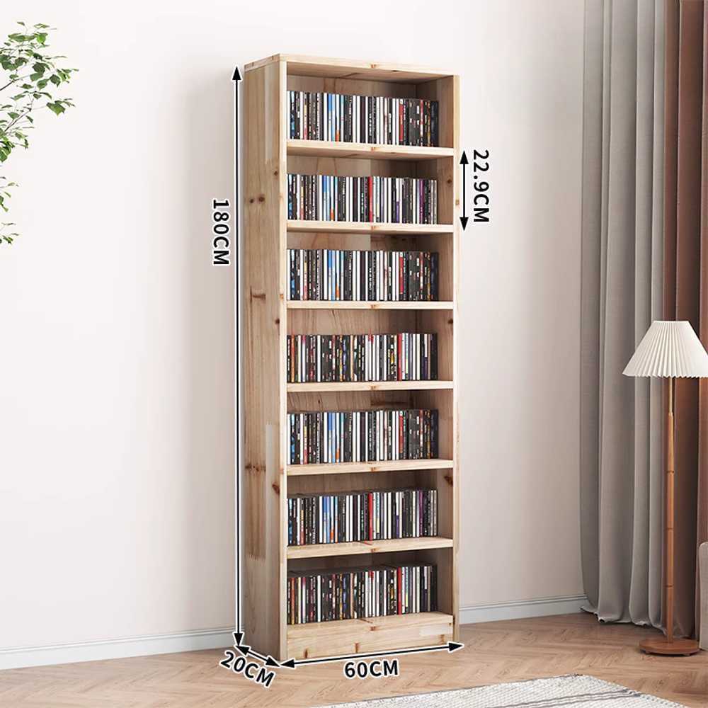 공간절약 슬림형 DVD 선반 다용도 수납 인테리어용 원목 + 180x40x20cm(9단) - 상세 이미지 3
