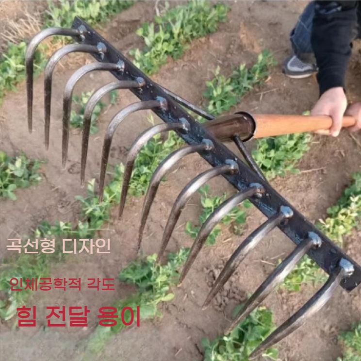 쇠갈퀴 갈쿠리 갈퀴 쇠스랑 갈고리 쟁쇠 낙엽 잔디 청소 잡초 삼지창 곡괭이 - 상세 이미지 3