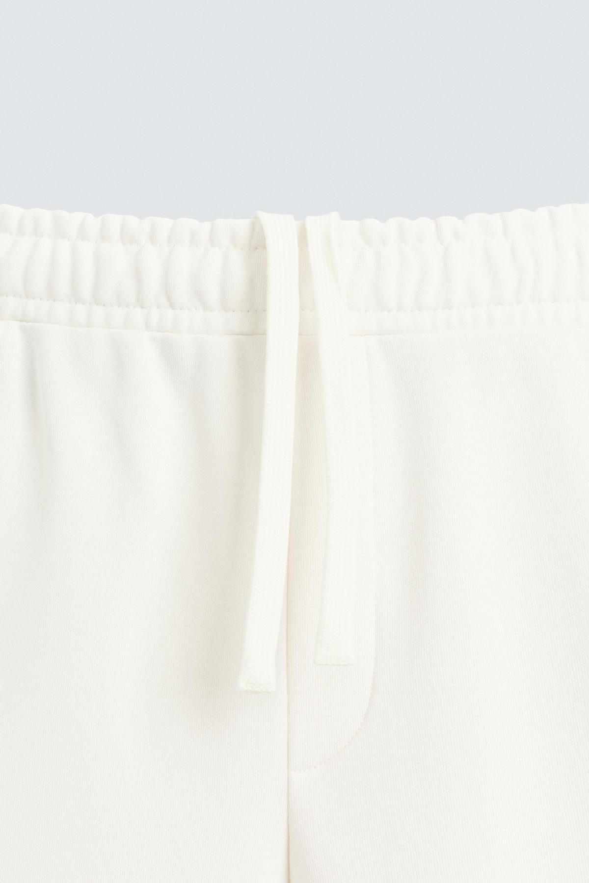 자라 코튼 오버핏 와이드 조거 팬츠 0761/440 OYSTER-WHITE 이미지 8