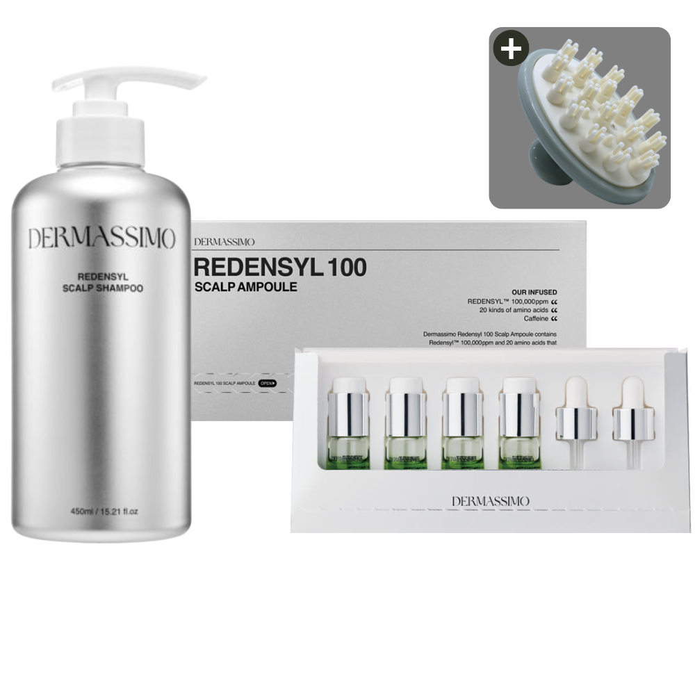더마시모 리덴실 스칼프 앰플 40g + 샴푸 450ml + 두피 마사지 브러시 - 상품 이미지