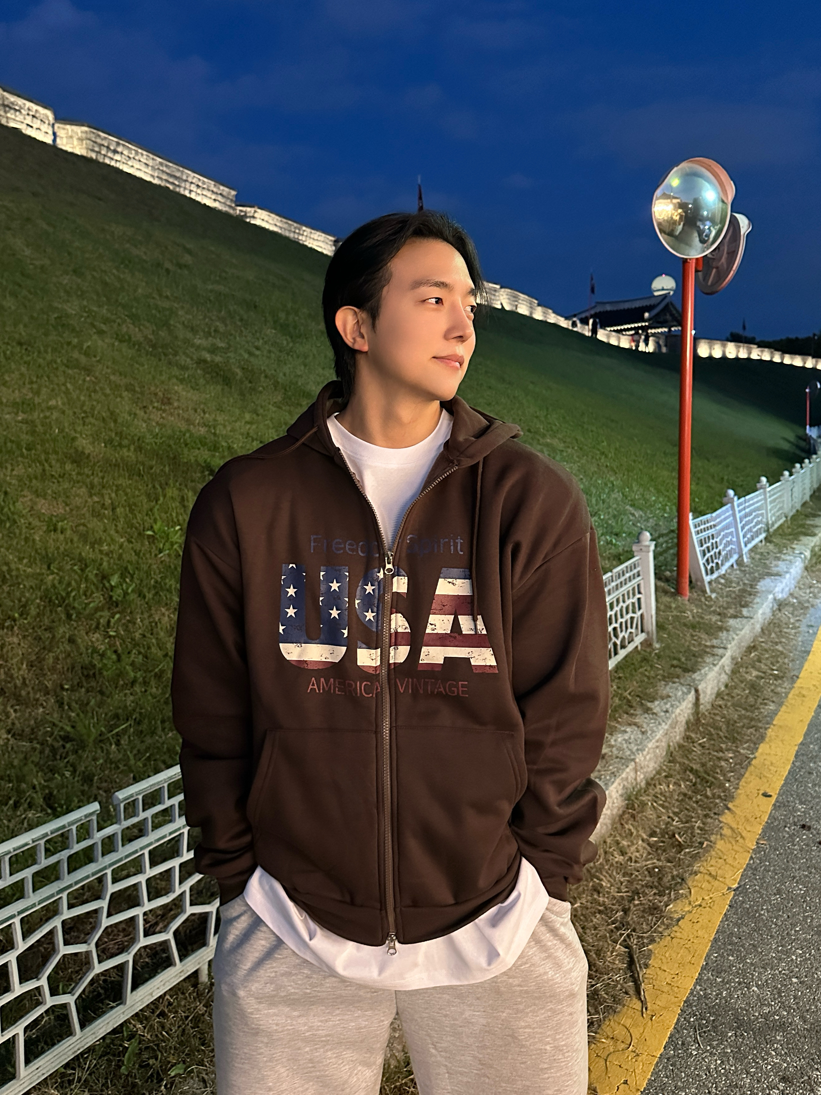 성조기 후드집업 USA 기모후드집업 - 상세 이미지 4