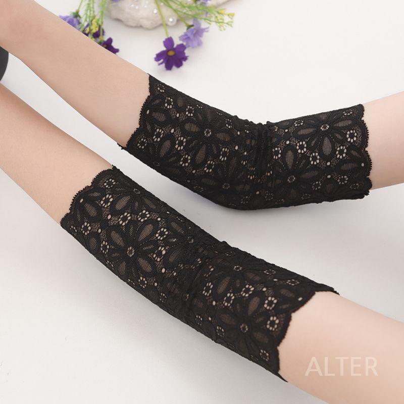 레이스 팔토시 운전 자외선차단 토시 여성 21cm 블랙 팔꿈치 보호대 - 상세 이미지 4